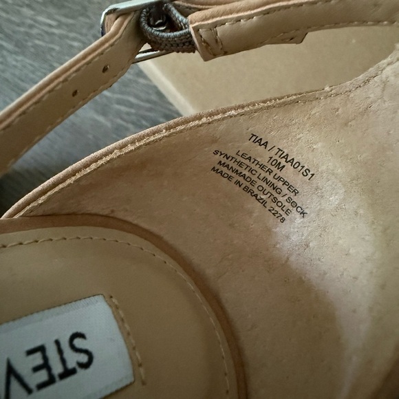 Steve Madden Tiaa Ankle Strap Block Heel Sandals - Size 10 - Camel Nubuck - NWB - Picture 8 of 13